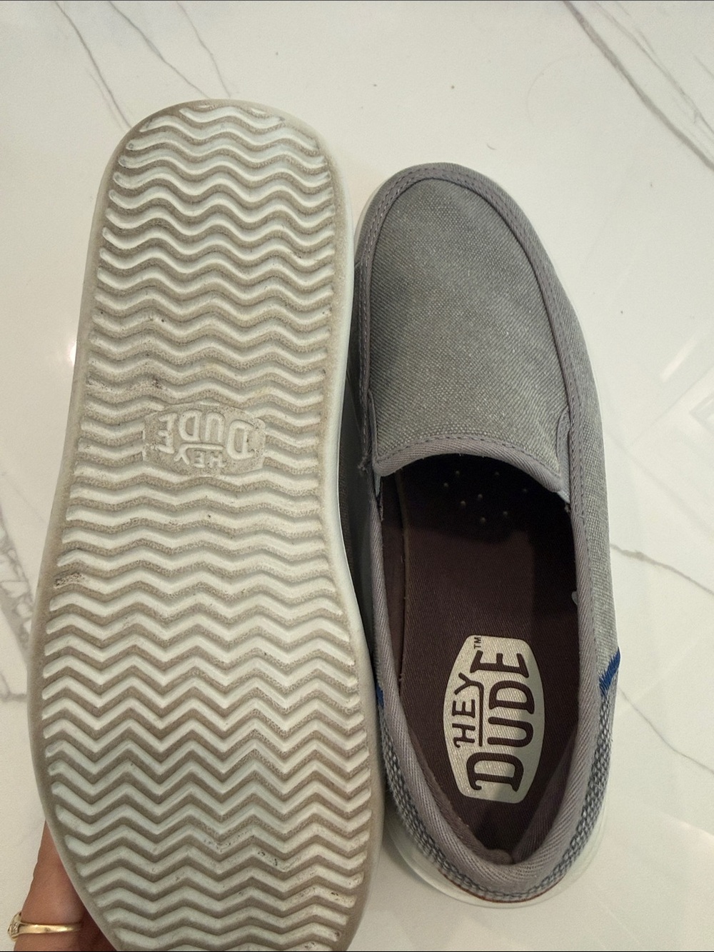 Hey Dude Gray Canvas Slip-On Loafers - Picture 3 of 4